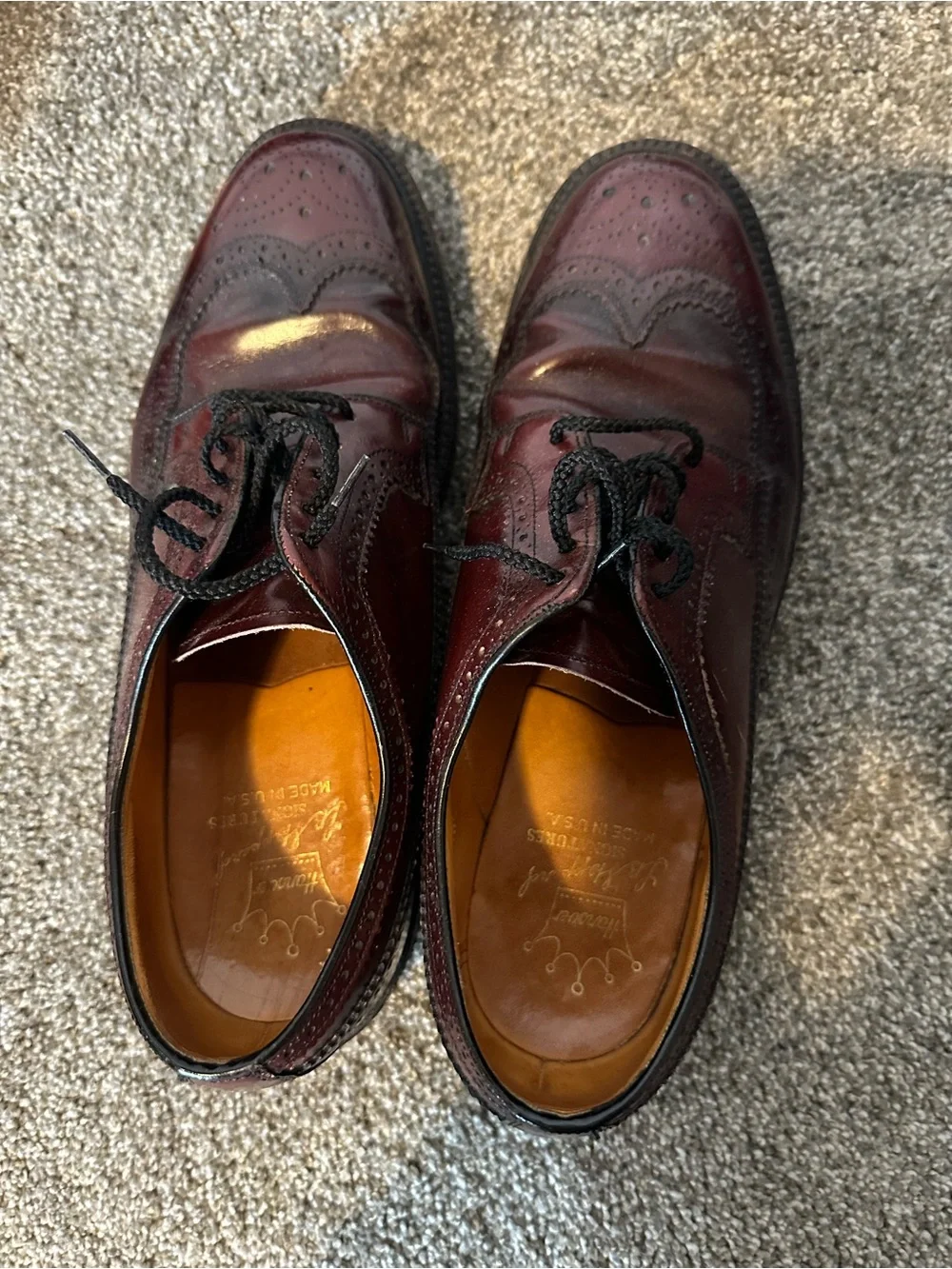 Men's Burgundy brown Wingtip Dress Shoes